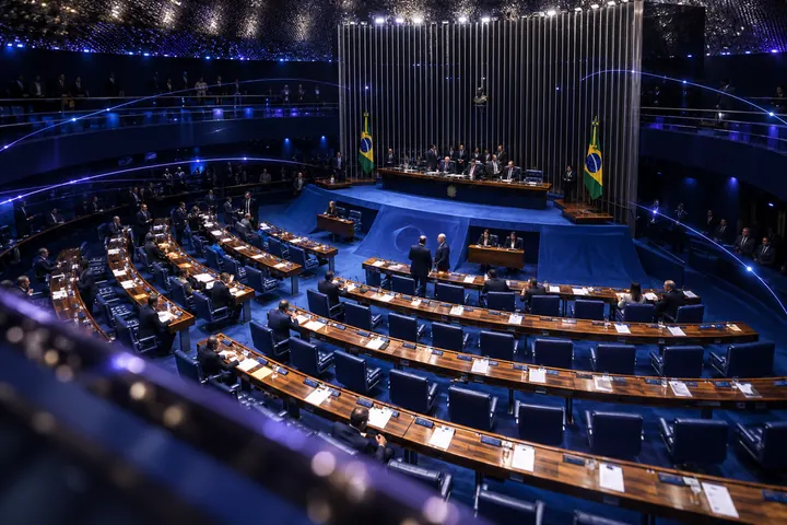 Plenário do Senado do Brasil visto de cima